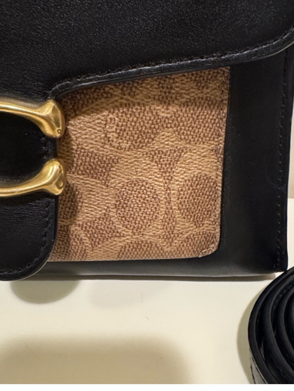 Coach✨ Leather Top Handle Crossbody Bag-Tan/Black. - Picture 6 of 15